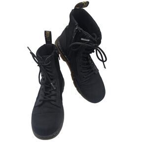 Dr Martens Combs Black Canvas Combat Boots Side Zip Unisex US M4/W5 or EU 36